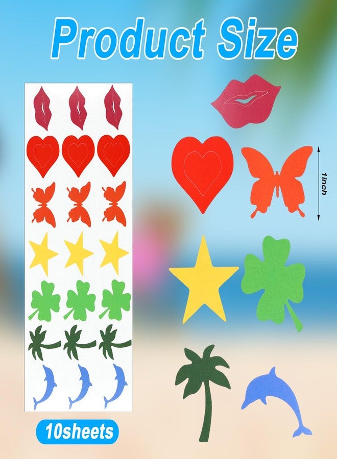 XIHIRCD 210pcs Tanning Sunbathing Stickers, Various Styles Colorful Tanning Stickers Self-Adhesive Tanning Bed Stickers Sun Bed Stickers Tan Stickers for Body Summer Indoor Outdoor - Image 2