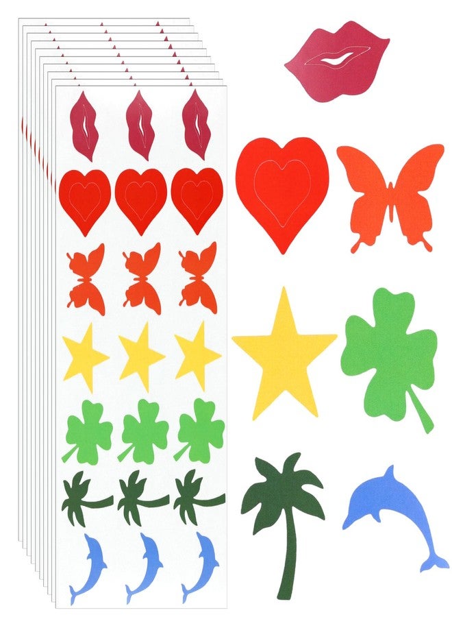 XIHIRCD 210pcs Tanning Sunbathing Stickers, Various Styles Colorful Tanning Stickers Self-Adhesive Tanning Bed Stickers Sun Bed Stickers Tan Stickers for Body Summer Indoor Outdoor - Image 1