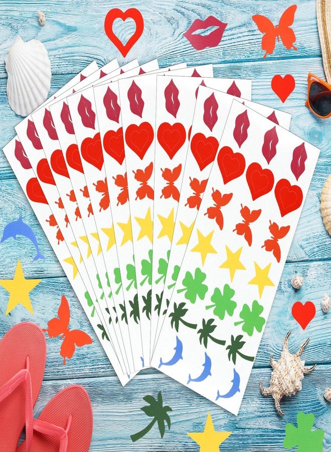 XIHIRCD 210pcs Tanning Sunbathing Stickers, Various Styles Colorful Tanning Stickers Self-Adhesive Tanning Bed Stickers Sun Bed Stickers Tan Stickers for Body Summer Indoor Outdoor - Image 3