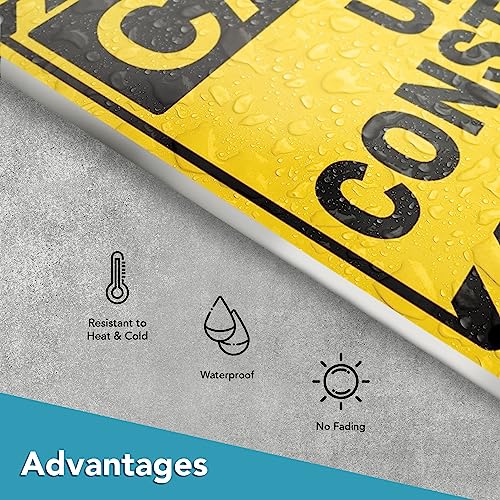 DIMARONGTON 2 PC Under Construction Sign, 8x12 Coroplast Caution Construction Signs for Jobsites with Grommets - Image 5