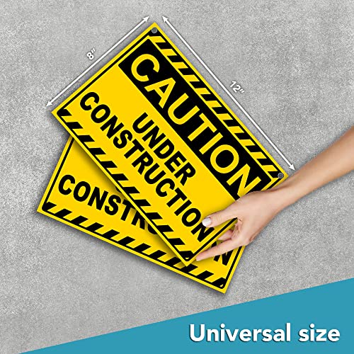 DIMARONGTON 2 PC Under Construction Sign, 8x12 Coroplast Caution Construction Signs for Jobsites with Grommets - Image 2