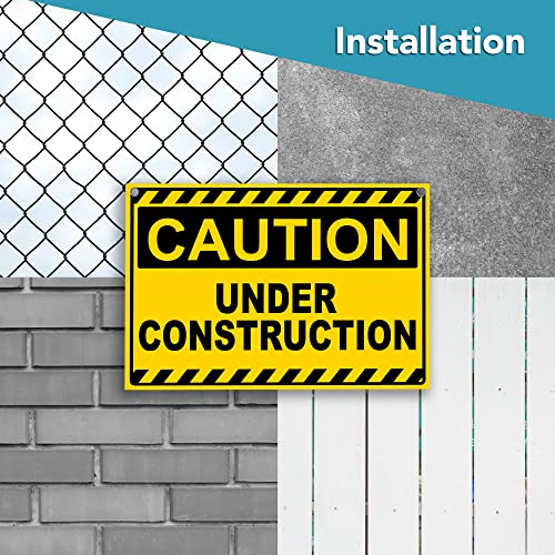 DIMARONGTON 2 PC Under Construction Sign, 8x12 Coroplast Caution Construction Signs for Jobsites with Grommets - Image 4