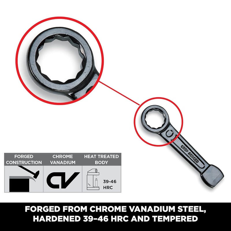 GROZ Ring Slogging Wrench Ideal for Tightening and loosening Large Nuts Bolts in Ship Maintenance and Other Industrial Applications Forged Chrome Vanadium Steel Construction Size 30 mm RSW30 - Image 2
