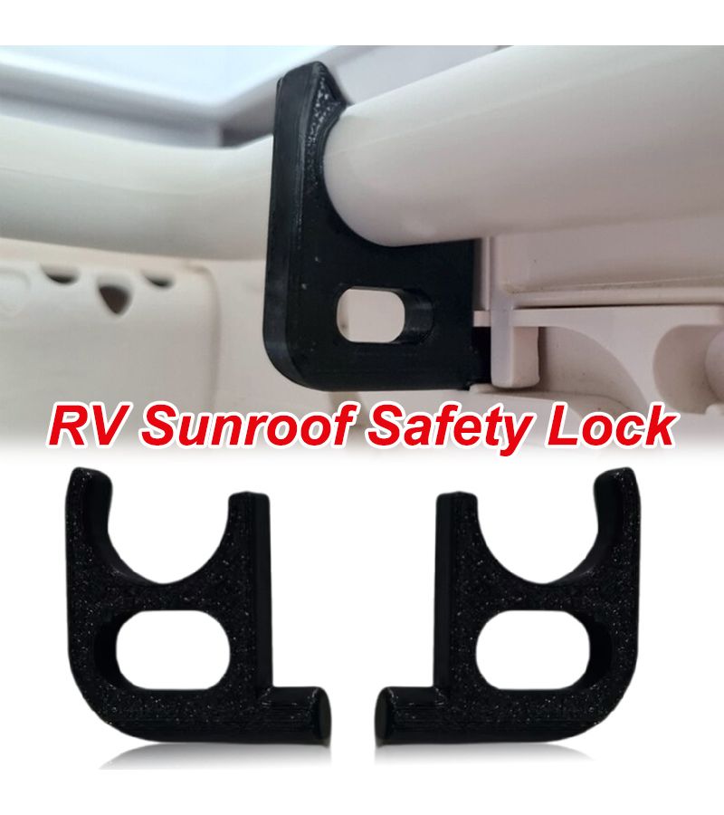 Black 2Pcs RV Sunroof Safety Locks Compatible With Dometic Seitz Midi Heki Style Plus 700X500mm - Image 1