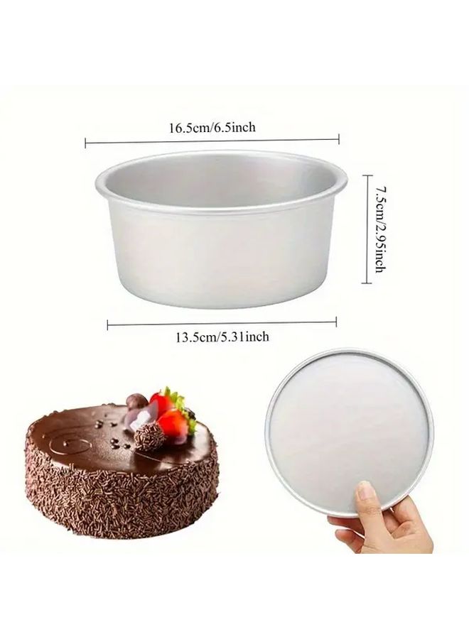 3 Piece 6 Inch Round Cake Pan Set Nonstick Removable Bottom Loose Base Oven Baking - Image 3