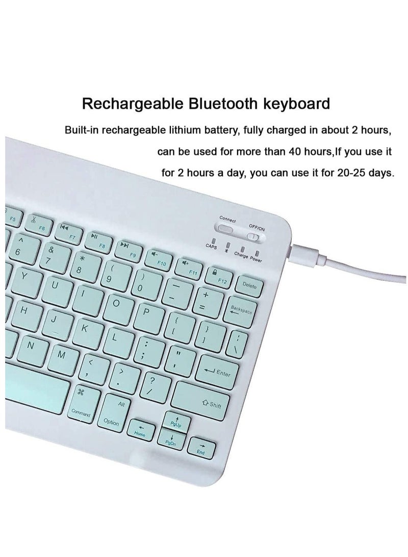 Rechargeable Bluetooth Keyboard and Mouse Combo Ultra-Slim Portable Compact Wireless Mouse Keyboard Set for Android Windows Tablet Cell Phone iPhone iPad Pro Air Mini, iPad OS/iOS 13 and above (Green) - Image 4