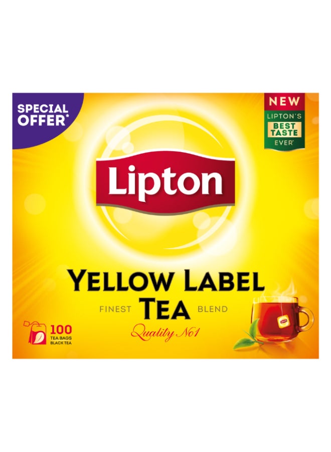 Lipton Yellow Label Black Tea 100 Teabags (200g) - Image 1