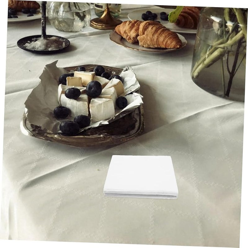 80 Pcs Decorative Paper Napkins Soft Absorbent Disposable Dinner Classic White - Image 3