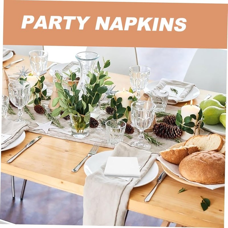 80 Pcs Decorative Paper Napkins Soft Absorbent Disposable Dinner Classic White - Image 5