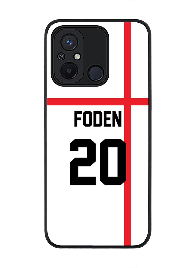 Stylizedd Rugged Black edge case for Xiaomi Redmi 12C 4G, Slim fit Soft Case Flexible Rubber Edges Anti Drop TPU Gel Thin Cover -  Football Team - England, Player Name - Foden - Image 1