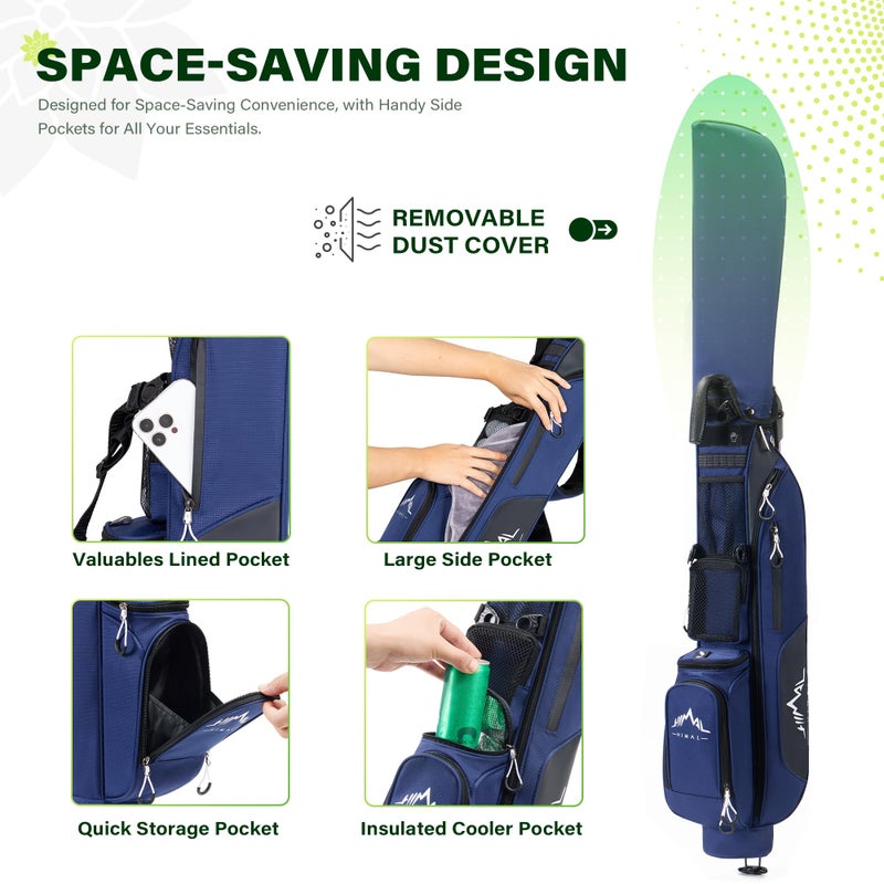 UNIHIMAL Golf Par 3 Lightweight Stand Carry Bag PRO with Dual Shoulder Straps â€“Pitch n Putt Golf Bag Easy to Carry and Durable for The Driving Range, and Executive Courses â€“ 31.5 inches Tall (Blue) - Image 4