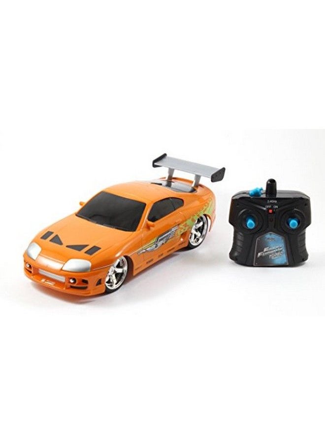 Jada Toys Fast & Furious Rc 1995 Toyota Supra Vehicle (1/16 Scale) Orange  - Image 1