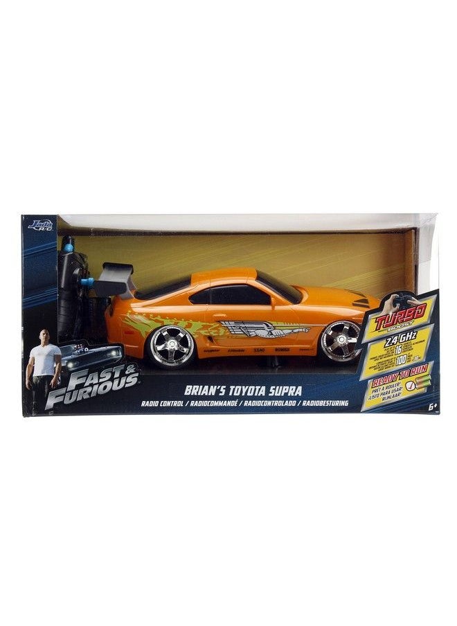 Jada Toys Fast & Furious Rc 1995 Toyota Supra Vehicle (1/16 Scale) Orange  - Image 5