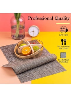 FALMER 6PCS PlaceMats for Kitchen Dining Table45X30CM-Brown  - Image 2