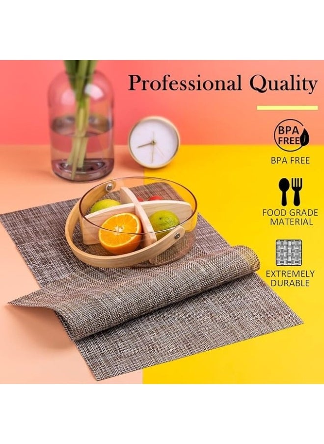 FALMER - 6PCS PlaceMats for Kitchen Dining Table45X30CM-Brown - Image 1