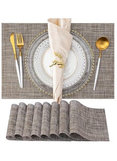 FALMER 6PCS PlaceMats for Kitchen Dining Table45X30CM-Brown  - Image 1