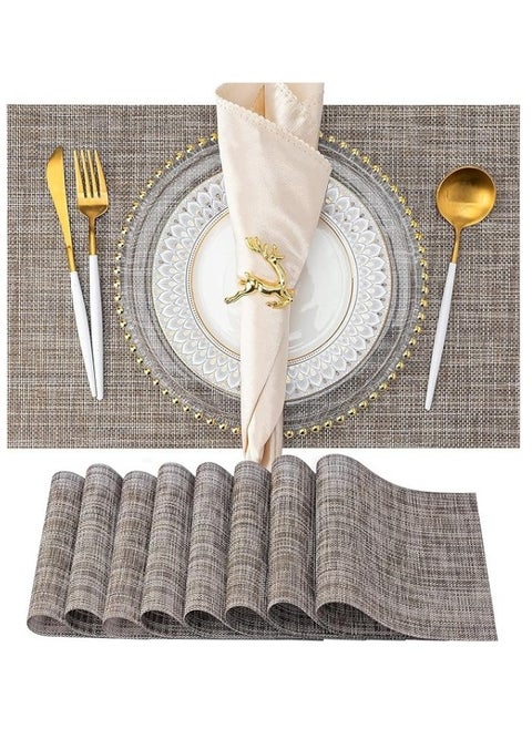 6PCS PlaceMats for Kitchen Dining Table45X30CM-Brown