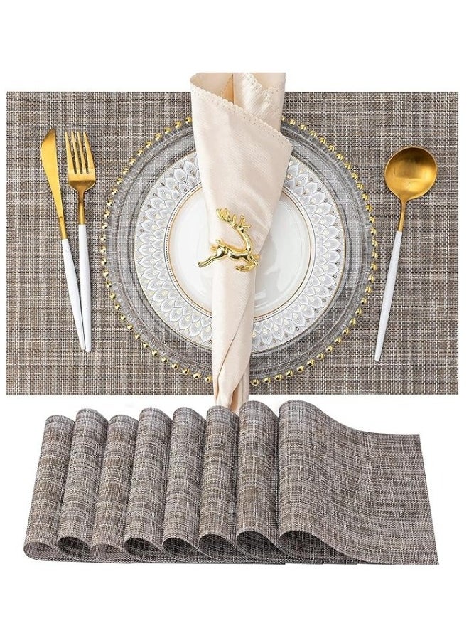 FALMER - 6PCS PlaceMats for Kitchen Dining Table45X30CM-Brown - Image 1