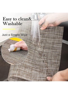 FALMER 6PCS PlaceMats for Kitchen Dining Table45X30CM-Brown  - Image 3