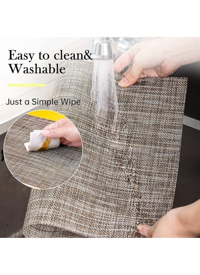FALMER - 6PCS PlaceMats for Kitchen Dining Table45X30CM-Brown - Image 1