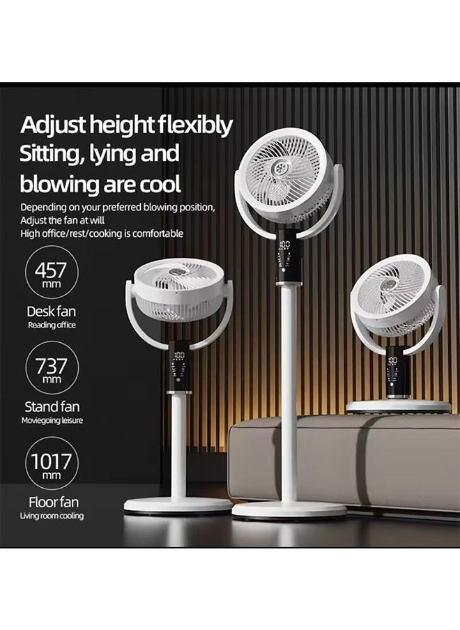 JCB CHIC Stand Fan Pedestal Oscillating Fan,Floor Mounted Circulating Fan with Adjustable Height Built-In Aromatherapy and Mosquito Repellent Box 8-Speed Strong Wind Modes Remote Control and Automatic Left and Right(F5)  - Image 3