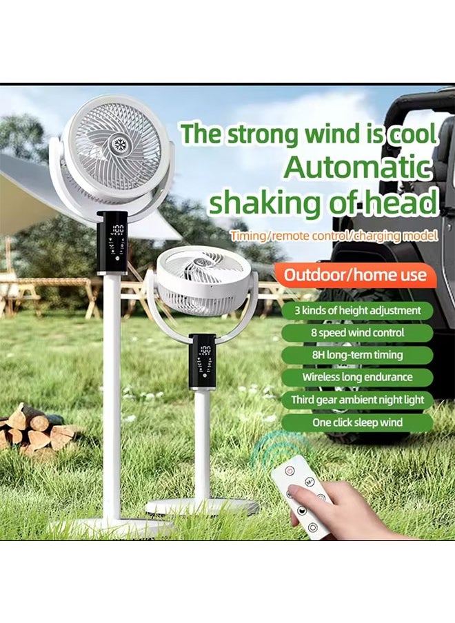 JCB CHIC Stand Fan Pedestal Oscillating Fan,Floor Mounted Circulating Fan with Adjustable Height Built-In Aromatherapy and Mosquito Repellent Box 8-Speed Strong Wind Modes Remote Control and Automatic Left and Right(F5)  - Image 5