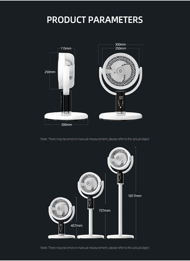 JCB CHIC - Stand Fan Pedestal Oscillating Fan,Floor Mounted Circulating Fan with Adjustable Height Built-In Aromatherapy and Mosquito Repellent Box 8-Speed Strong Wind Modes Remote Control and Automatic Left and Right(F5) - Image 1