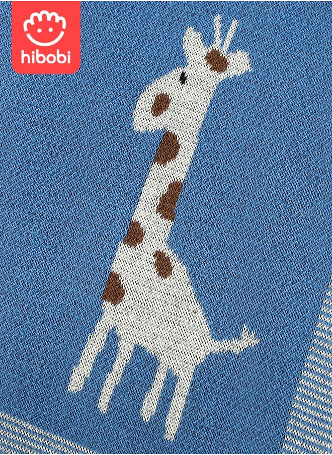 hibobi Baby Giraffe Jacquard Infant Blanket Stroller Cover  - Image 3