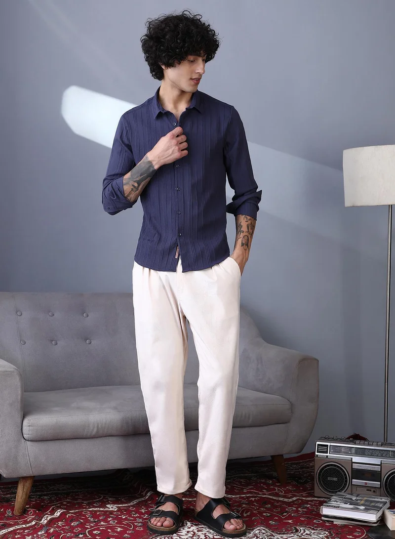 CAHOOT  Men's Ecru White Cuffed Pleated Tailored Trousers for Men | Best Price UAE