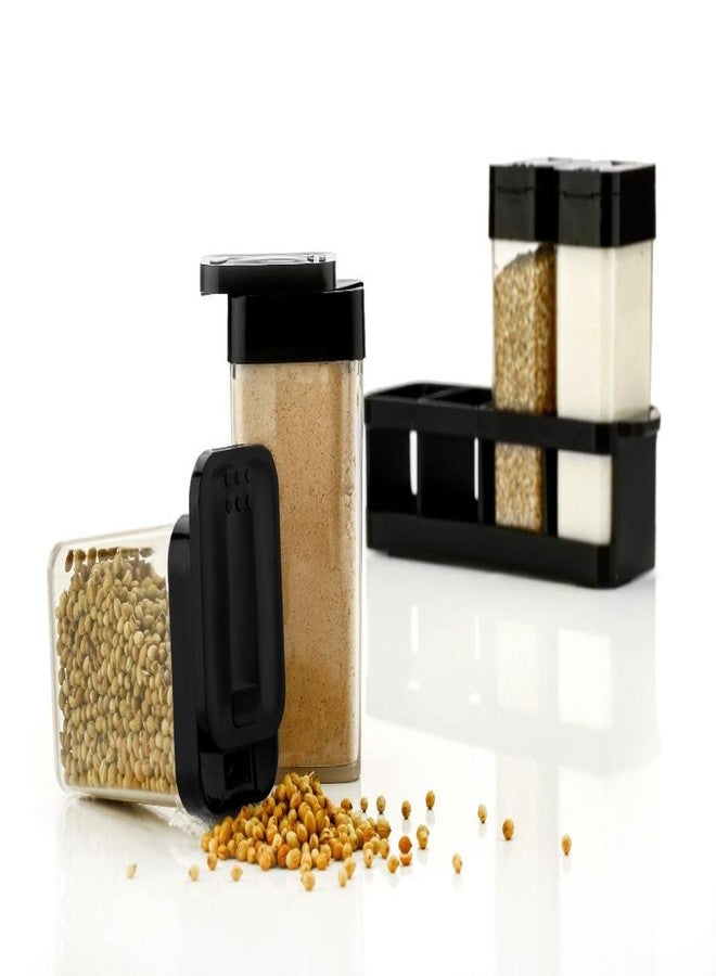 ONSUR Masala Spice Box 4 Sections Plastic Spice Container with Stand 4in1 Masala Container with 4 Jars Seasoning Box Set of 1 - Image 1