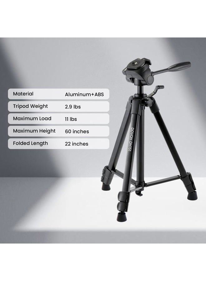 DOVOH Heavy Duty Tripod for Laser Level, Adjustable Height for Camera with Bubble Level 1/4"-20 Screw Mount, DH151 - Image 4