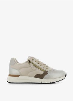 SJ Women's Panelled Lace-Up Low Ankle Sneakers  - Image 2