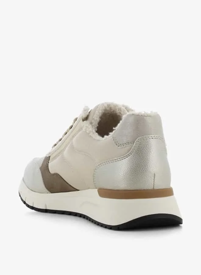 اس جي Women's Panelled Lace-Up Low Ankle Sneakers