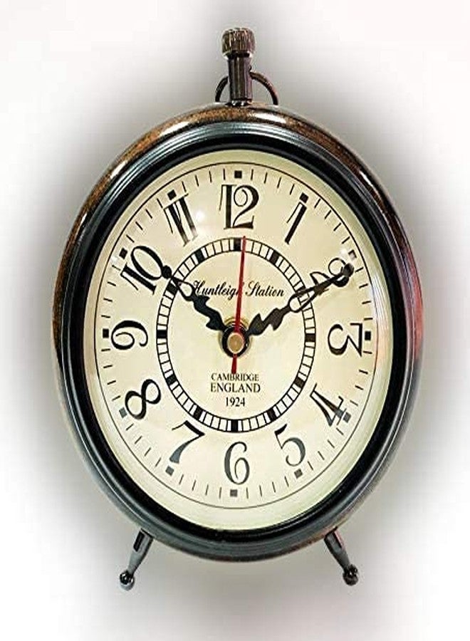L A Table Desk Antique Wooden Wall Clock for Home Study Living Room and Bedroom Kitchen Office, 5 inch - Image 2