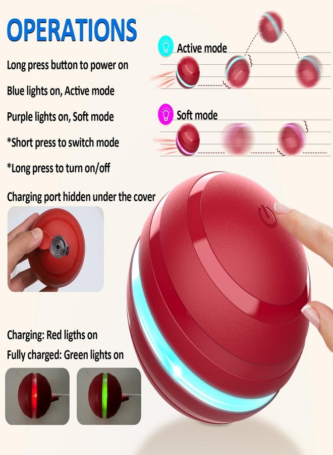 BENTOPAL Interactive Dog Balls with Motion Activated, Wicked Ball Squeaky Dog Toy Oxford Bag Keep Dogs Busy (Red Ball) - Image 3