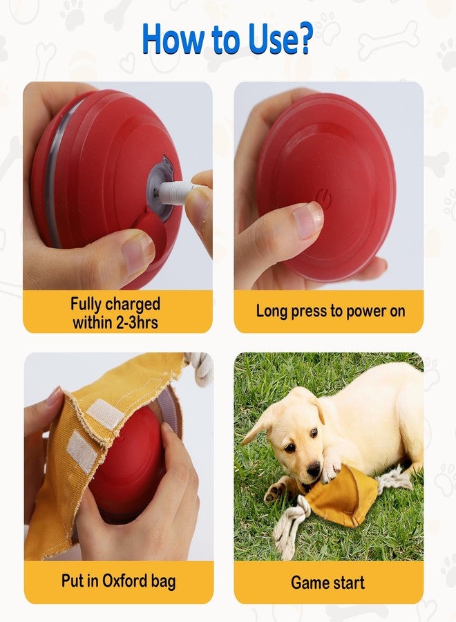BENTOPAL Interactive Dog Balls with Motion Activated, Wicked Ball Squeaky Dog Toy Oxford Bag Keep Dogs Busy (Red Ball) - Image 4