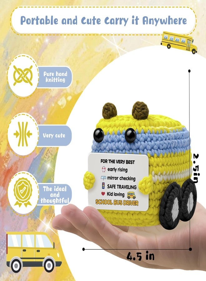 AICHPVOY Bus Driver Appreciation Gifts for School Bus Drivers Cute Handmade Crochet School Bus Driver Gifts School Stocking Stuffers Mens Christmas Stocking - Image 2