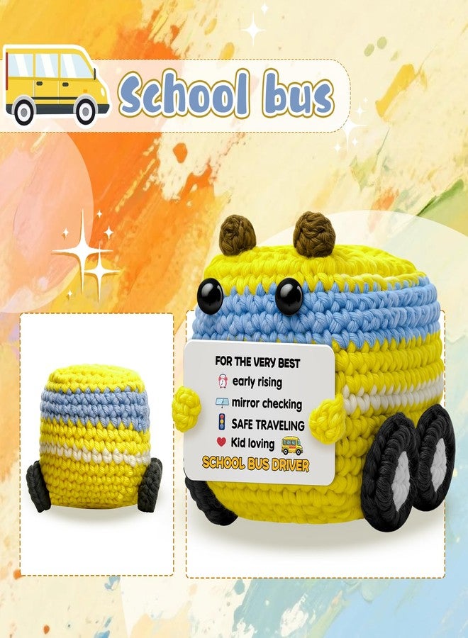 AICHPVOY Bus Driver Appreciation Gifts for School Bus Drivers Cute Handmade Crochet School Bus Driver Gifts School Stocking Stuffers Mens Christmas Stocking - Image 5