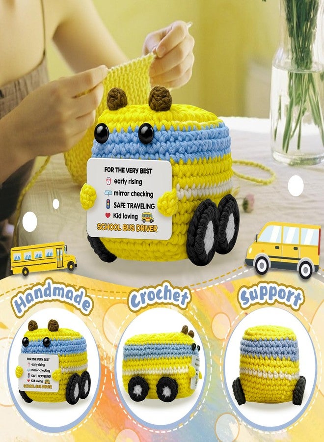 AICHPVOY Bus Driver Appreciation Gifts for School Bus Drivers Cute Handmade Crochet School Bus Driver Gifts School Stocking Stuffers Mens Christmas Stocking - Image 3