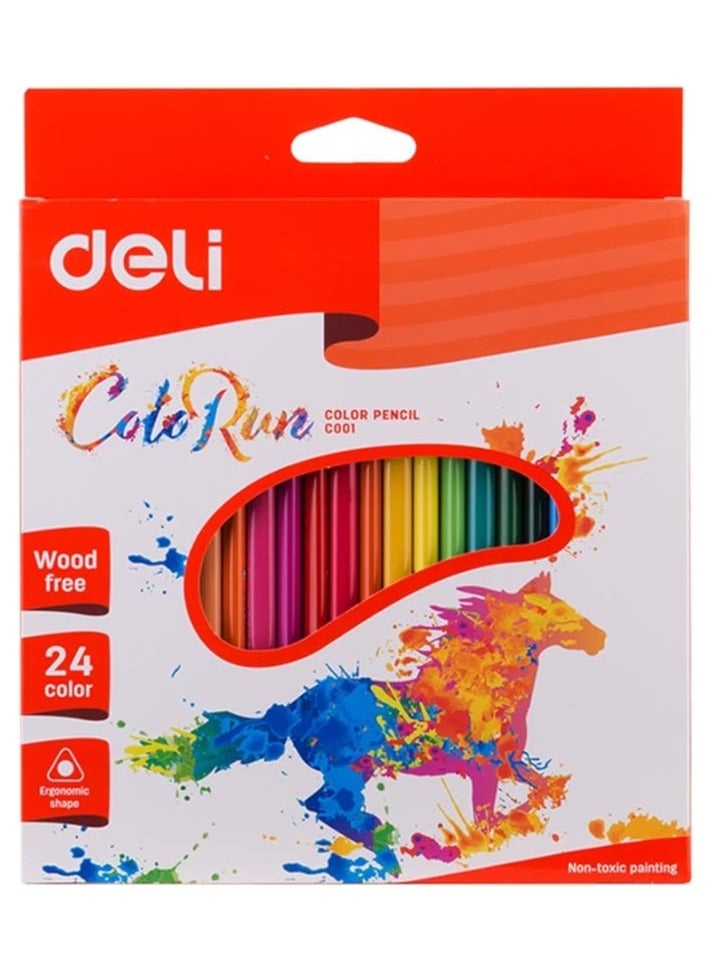 Deli 24Pcs Wooden Colored Pencil - Image 1