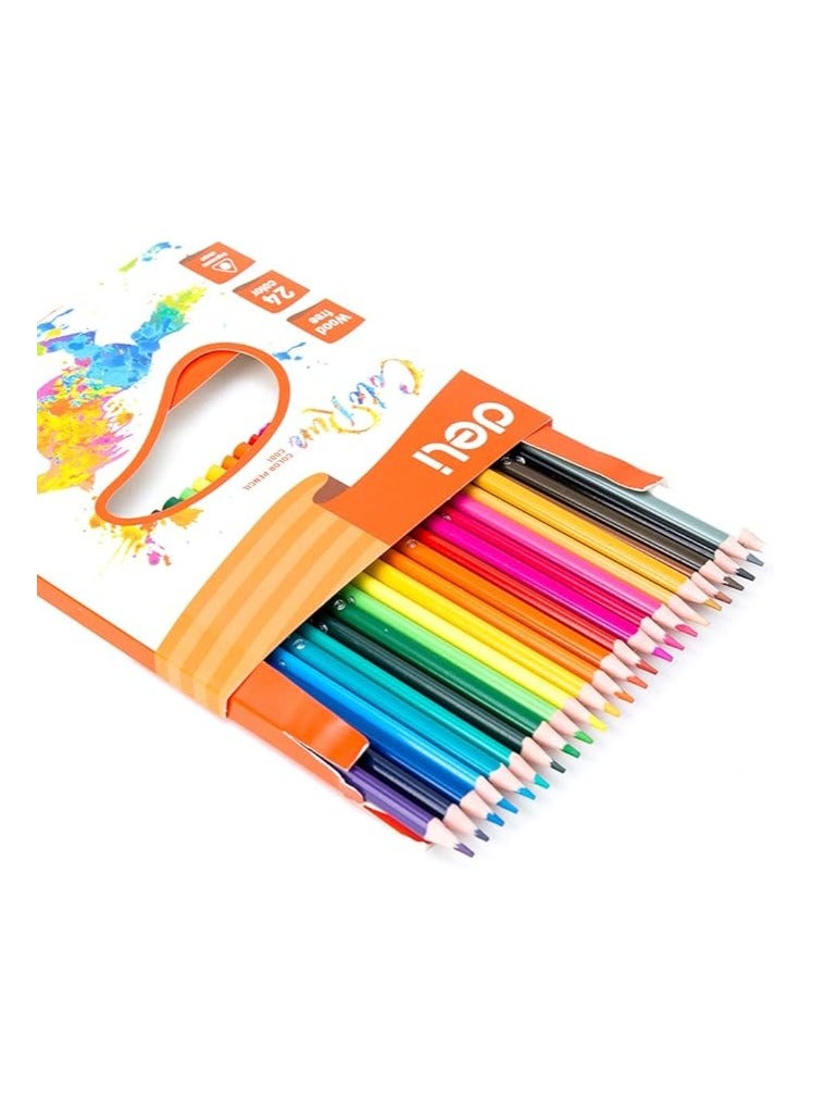 Deli 24Pcs Wooden Colored Pencil - Image 2
