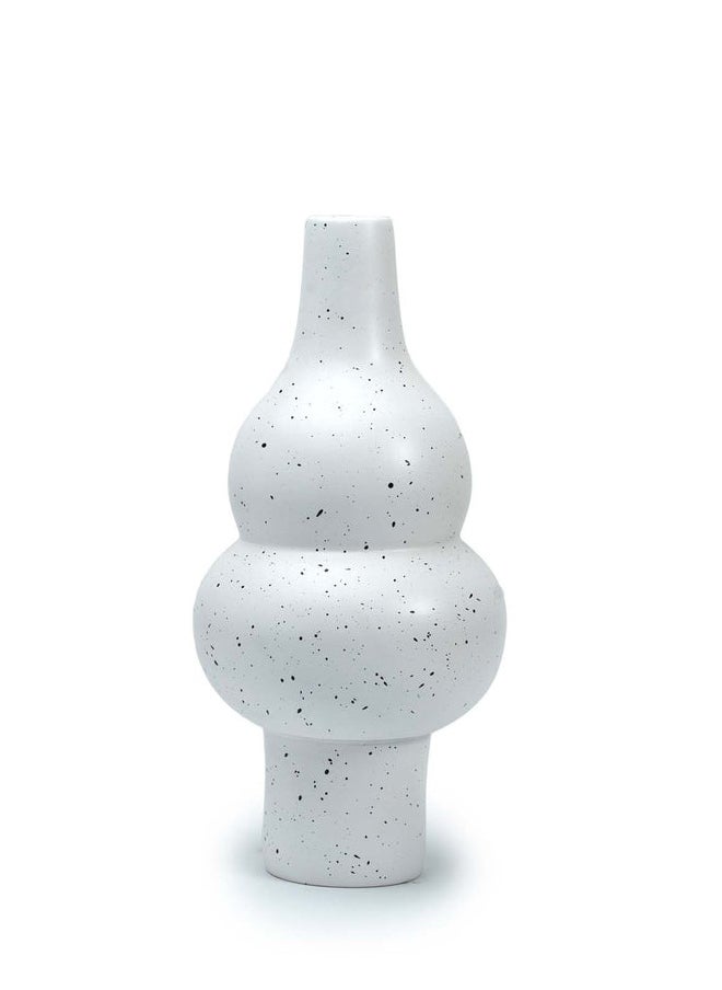 Balkans Handmade Pottery Vase Indoor, H 29 cm - White 