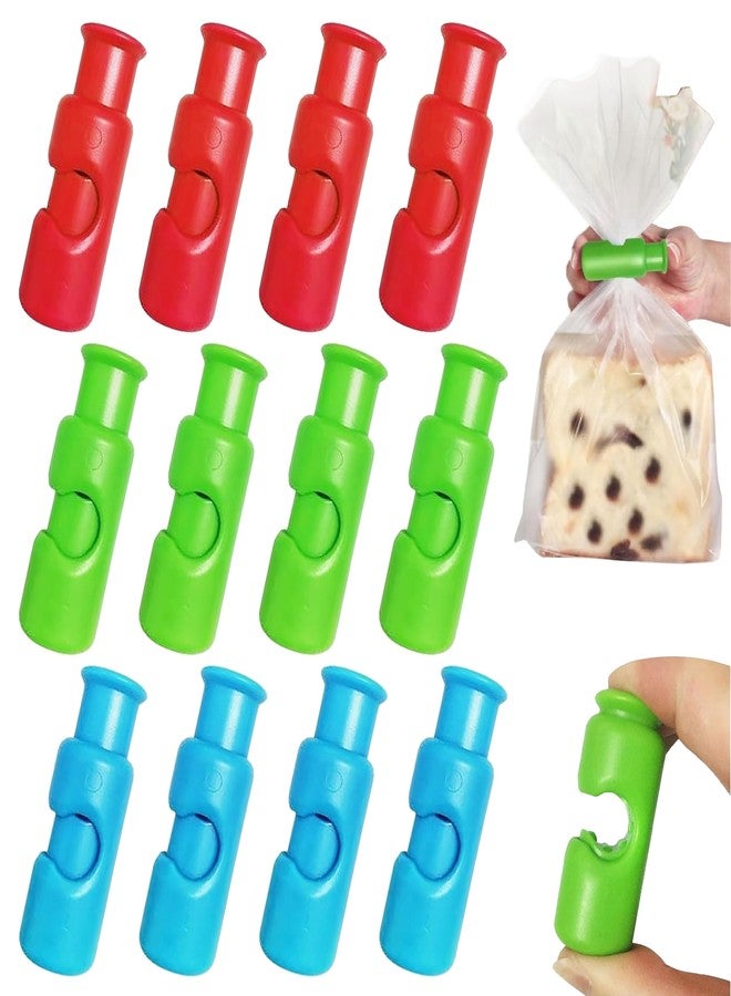 JREEPEE 12 Pcs Bag Clips,Value Set Food Fruit Bread Bag Cinch Non-Slip Grip Easy Squeeze & Lock for Chips and Other Food Bags, Grip Sticks Bag Sealers - Image 1