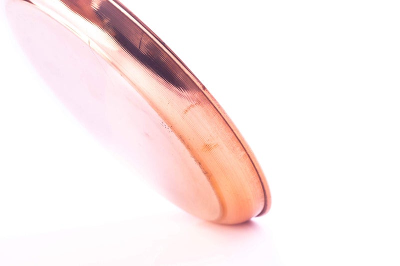 ROLIMOLI Pure Copper Thali Tray Plate, Serving Tea Coffee, Home D?cor, Tableware, 8 inch - Image 4