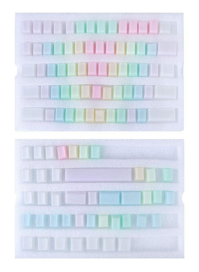 Petforu POM Jelly Keycaps Doubleshot Translucent OEM Profile for 61/87/104/108 Keys PC Gaming Mechanical Keyboards (Rainbow) - Image 1