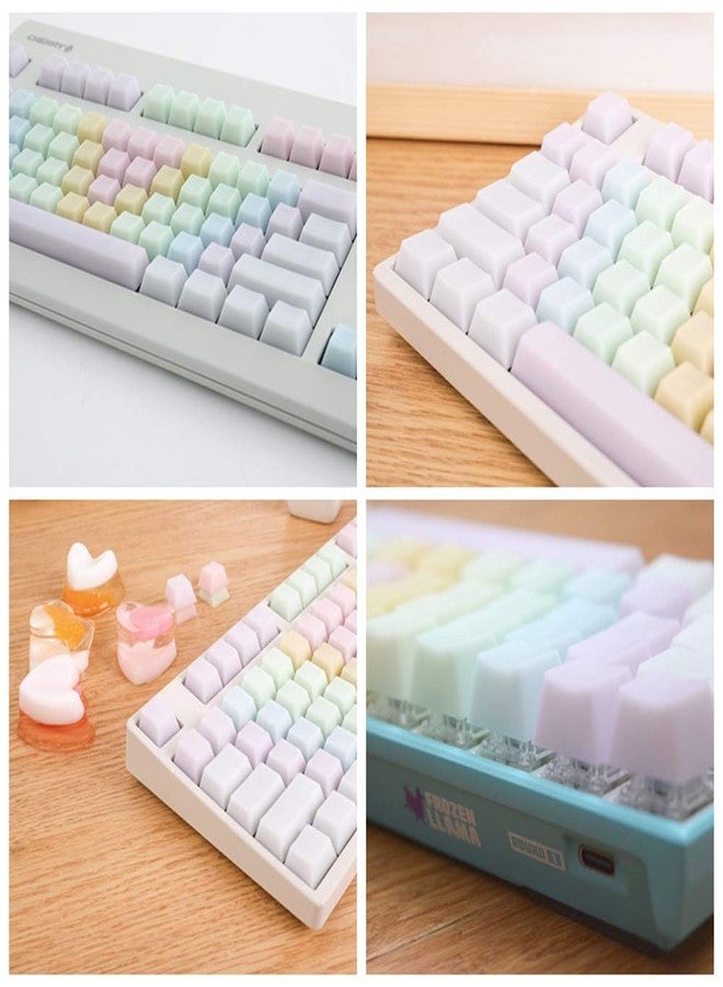 Petforu POM Jelly Keycaps Doubleshot Translucent OEM Profile for 61/87/104/108 Keys PC Gaming Mechanical Keyboards (Rainbow) - Image 5