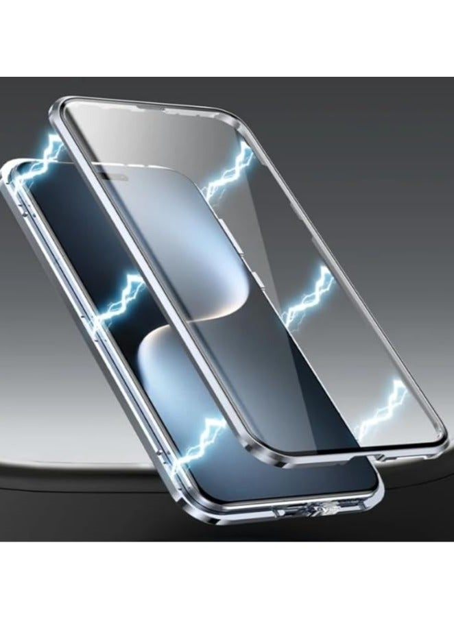 حافظة متوافقة مع جهاز Honor Magic 7 Pro مع امتصاص مغناطيسي على الجانبين، واجهتها من زجاج مقوى دقيقة لحماية جهاز Honor Magic 7 Pro 5G، حافظة ألواح معدنية صلبة تحمي الآلة الذكية. - Image 4