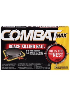 Combat Combat Roach Killing Bait, Roach Bait Station For Large Roaches, Kills The Nest, Child-Resistant, 12 Count, Insects Killer  - Image 1