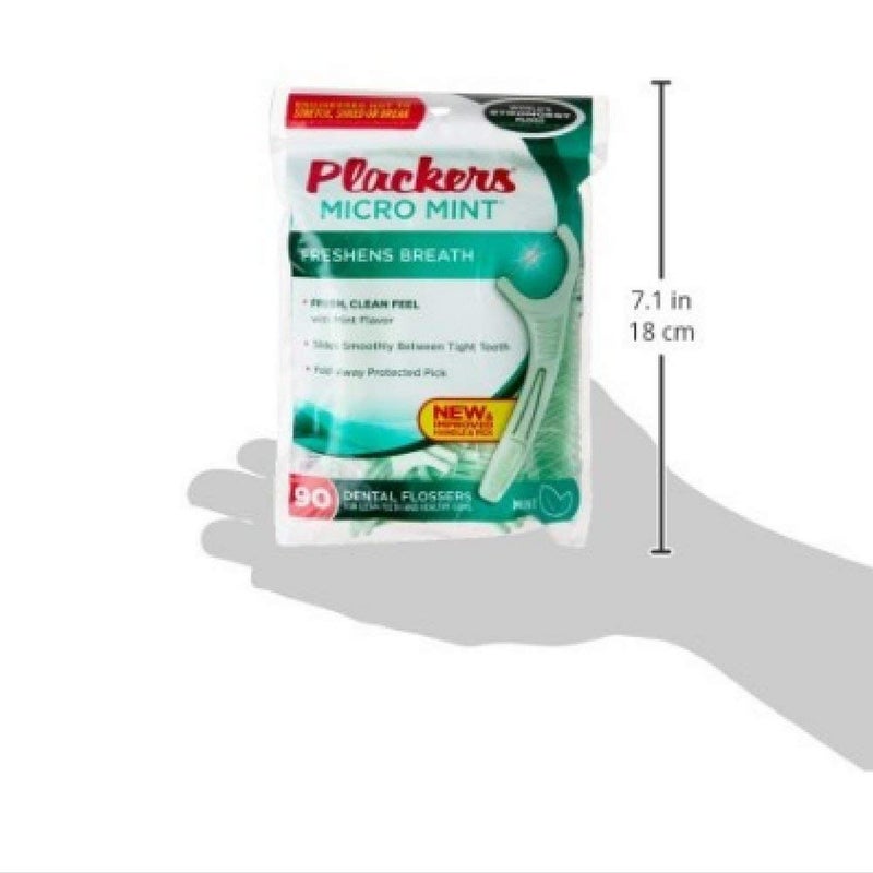 Plackers, Micro Freshens Breath Dental Flossers 90 Each, Mint, 1 Count - Image 2