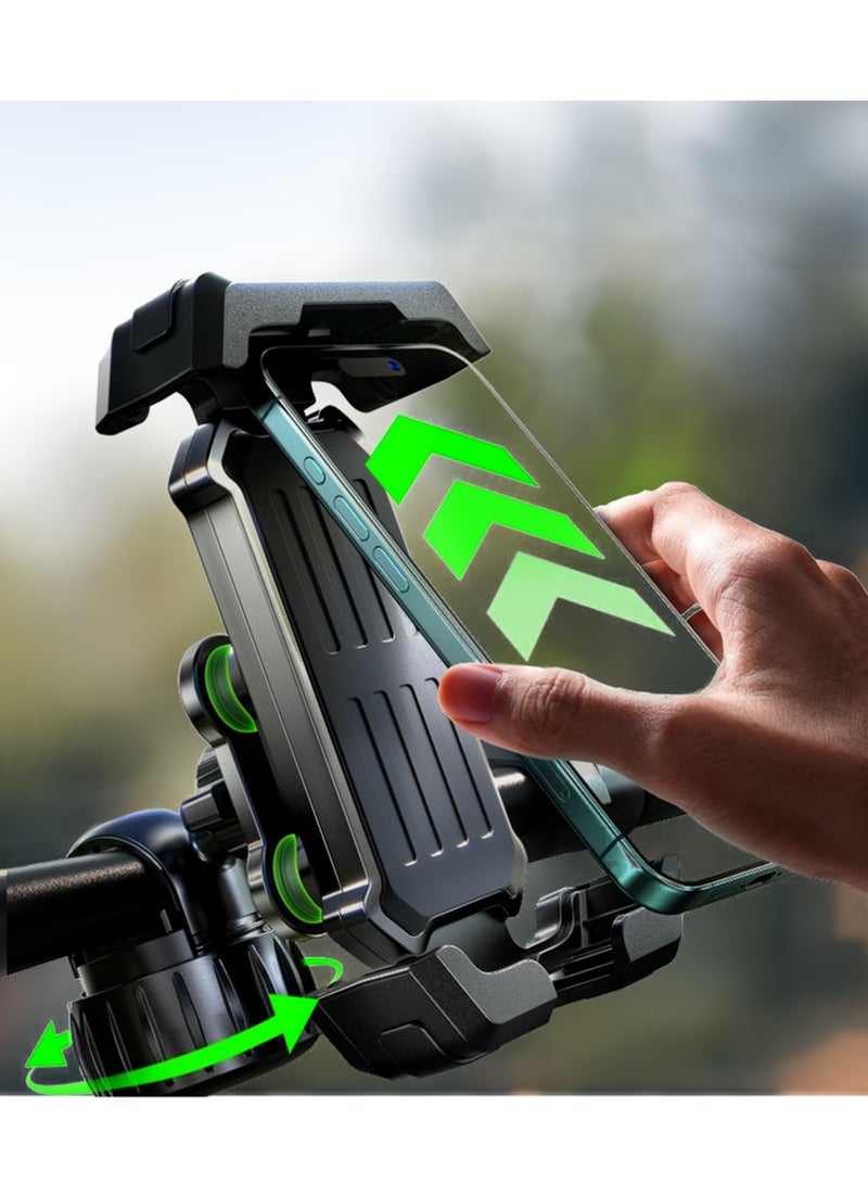 X-level Phone Holder for Bike and Motorcycle Phone Mount Bicycle Cell Phone Mount Clamp for Handlebar Shockproof 360° Universal Fit for iPhone 17 Pro Max ,Samsung S25 Ultra, All Smartphones Compatible for Cycle, Bike, Scooters and more - Image 1